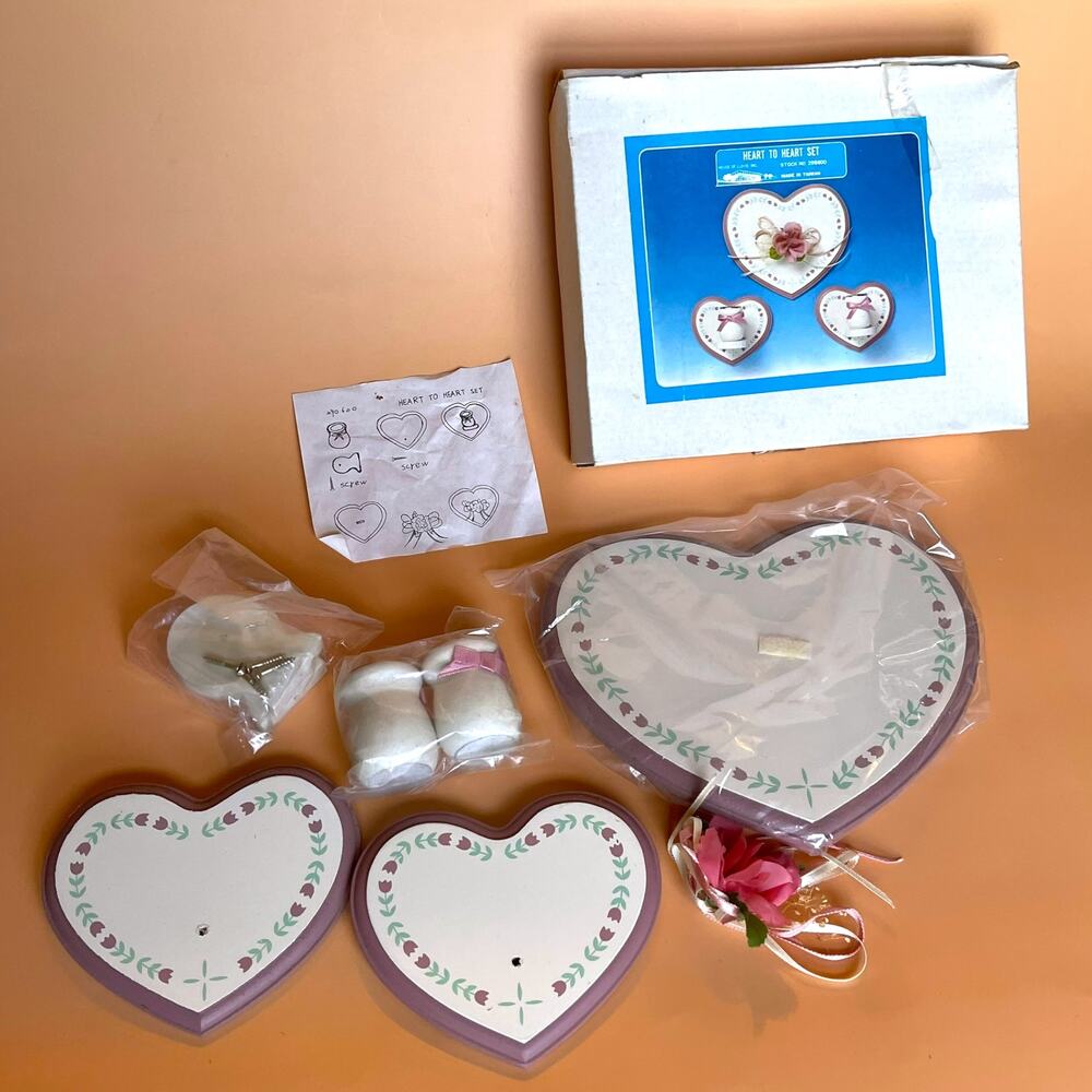 Vintage House of Lloyd Heart to Heart Wall Set 29-600 Candle Holders NIB
